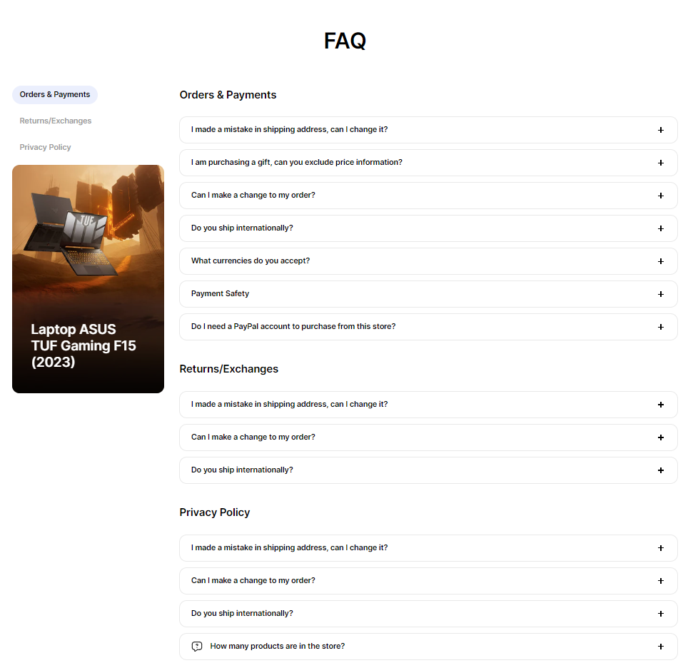 faq template